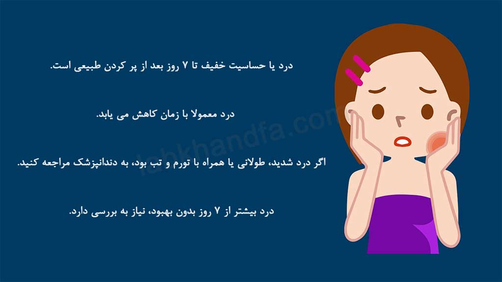 چه مدت بعد از پر کردن دندان، درد طبیعی است؟