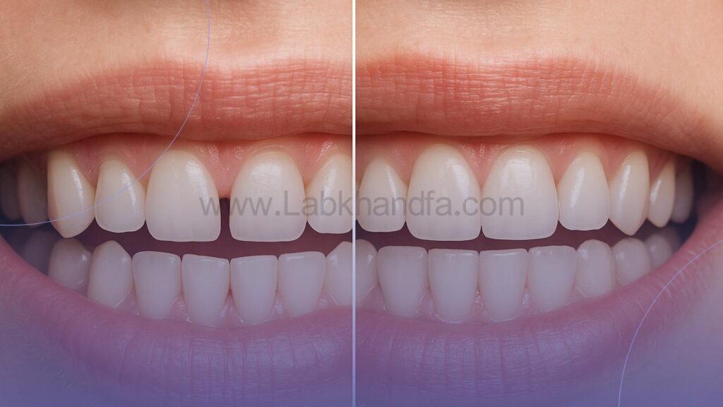 بستن فاصله بین دندان ها با کامپوزیت